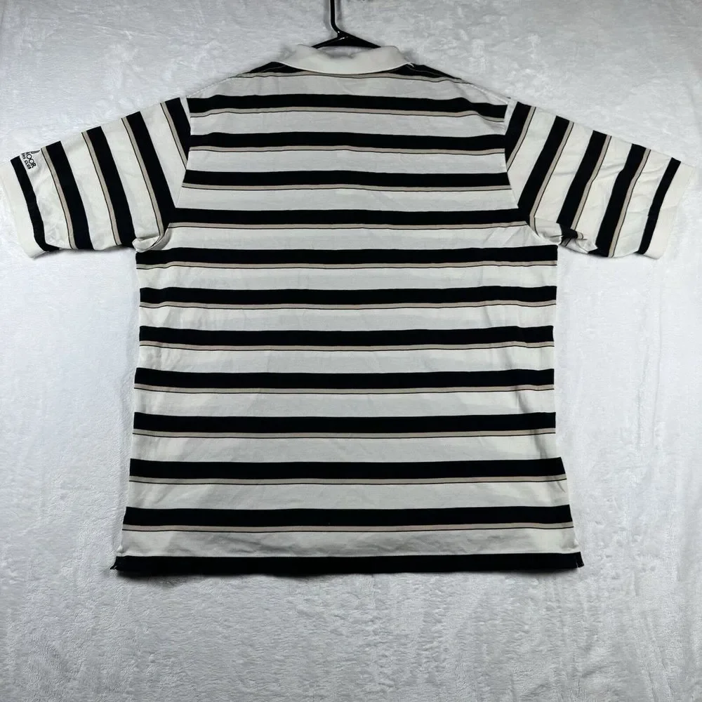 Vintage Golf Polo Ralph‎ Lauren Mens XL White/Black Striped Pony Performance